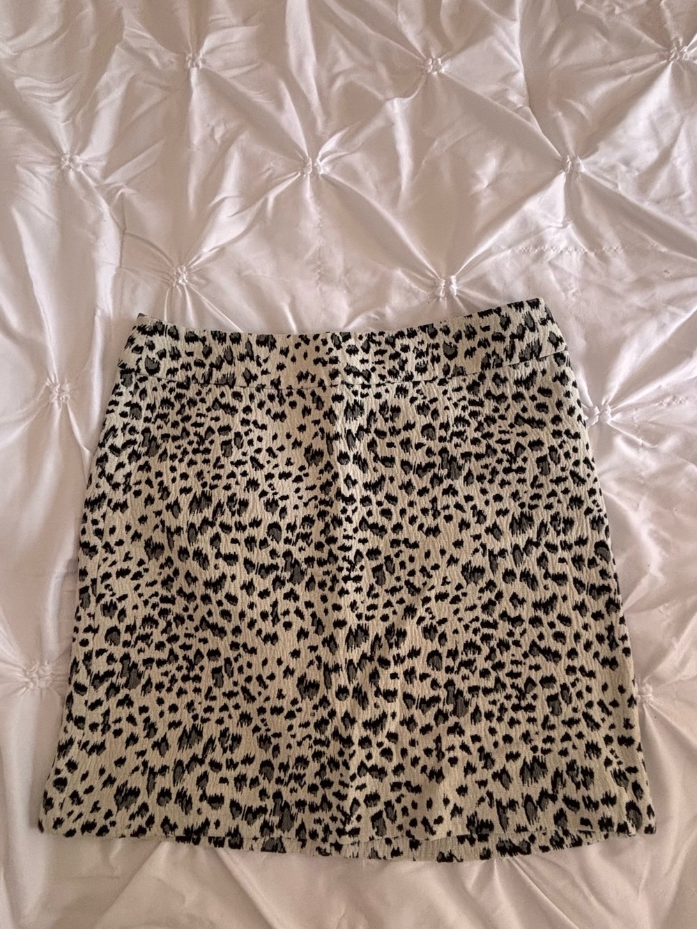 LOFT Leopard Print Skirt in Cream and Black